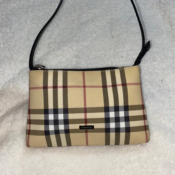 SOLD Burberry Beige House Coated Canvas Pochette Authentic - Picture 2 of 16